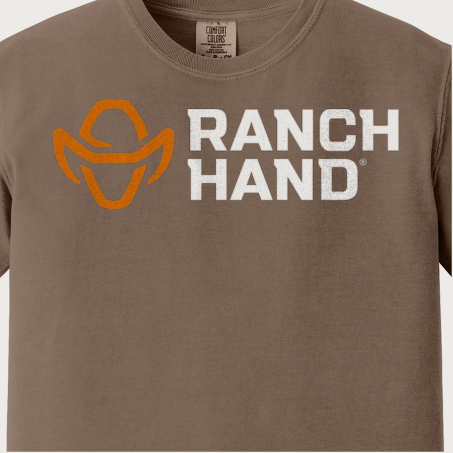 Ranch Hand Comfort Colors Logo Tee &mdash; Espresso, logo detail