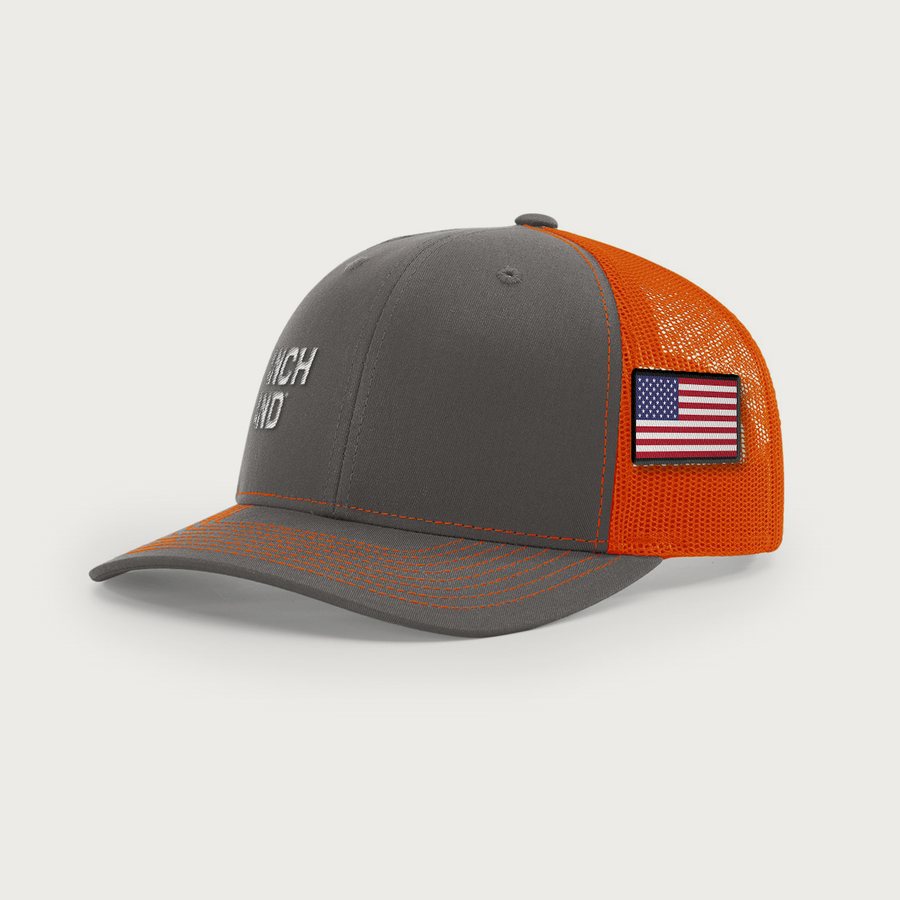 Ranch Hand Richardson 112 Trucker &mdash; Charcoal/Orange, side